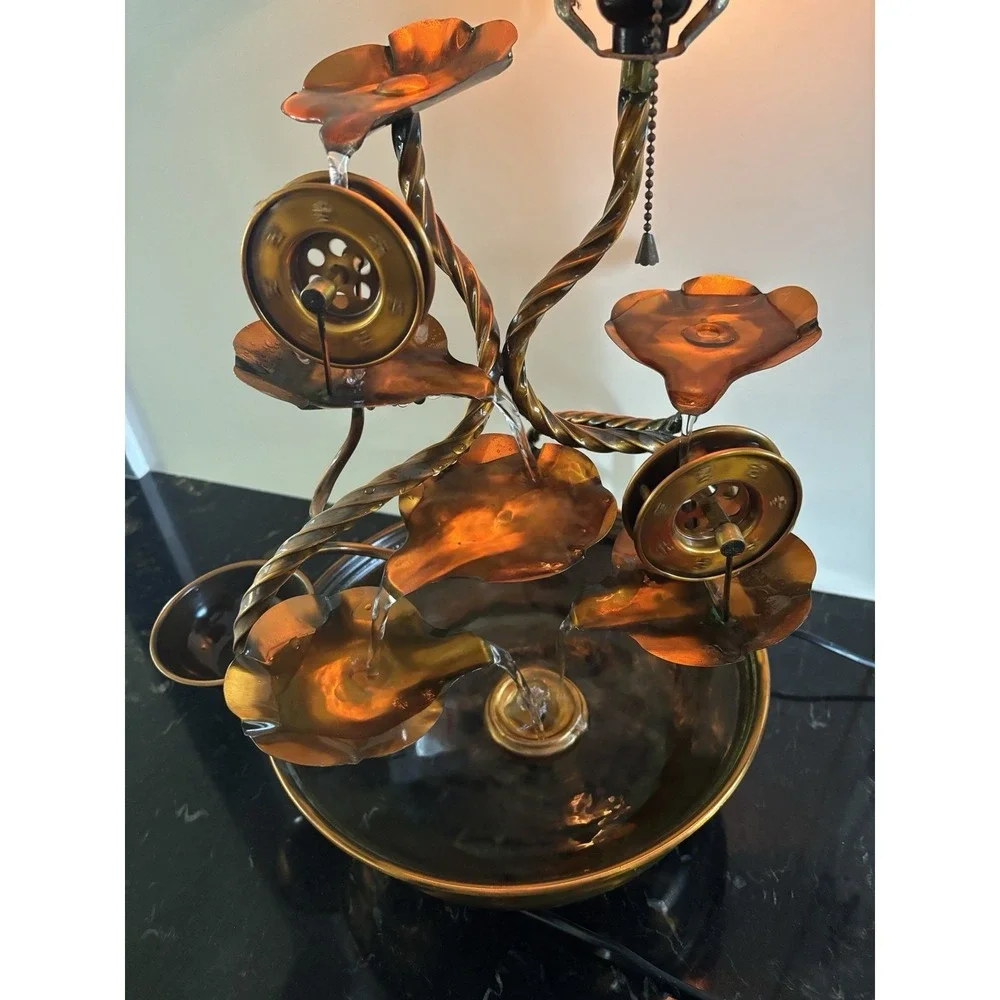 Copper Water Wheels Fountain & Lamp- Feng Shui Sphere